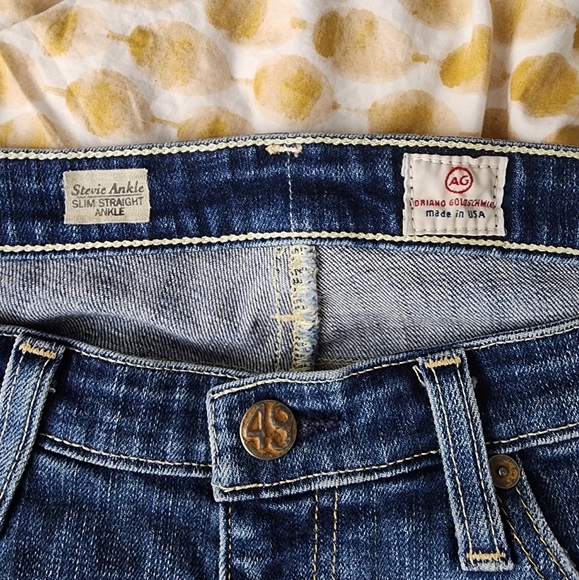 AG Adriano Goldschmied Stevie Ankle Slim Straight Jeans Distressed 29R - Picture 5 of 11